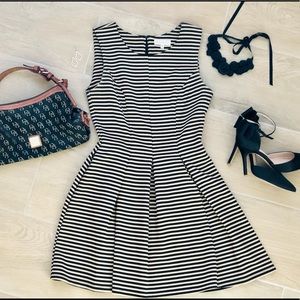 Tan & Black Stripped Dress